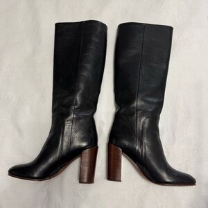 Lands' End Black Leather Heeled Boots